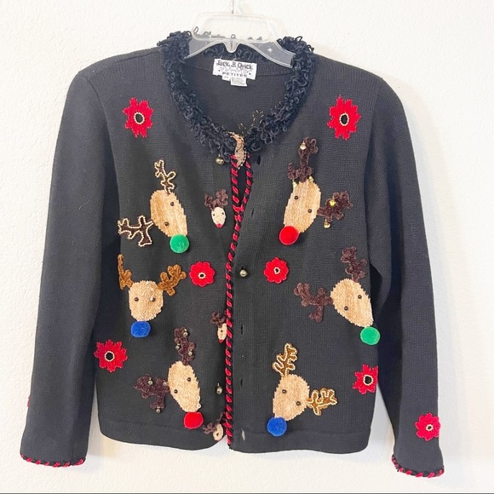 VINTG Jack B Quick Ugly‎ Christmas Cardigan